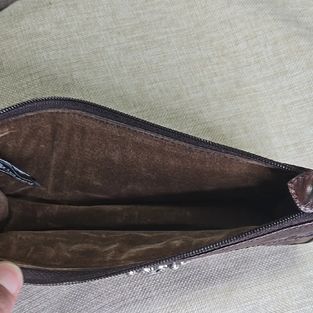 Brighton Brown Croc Embossed Leather Jewelry Case